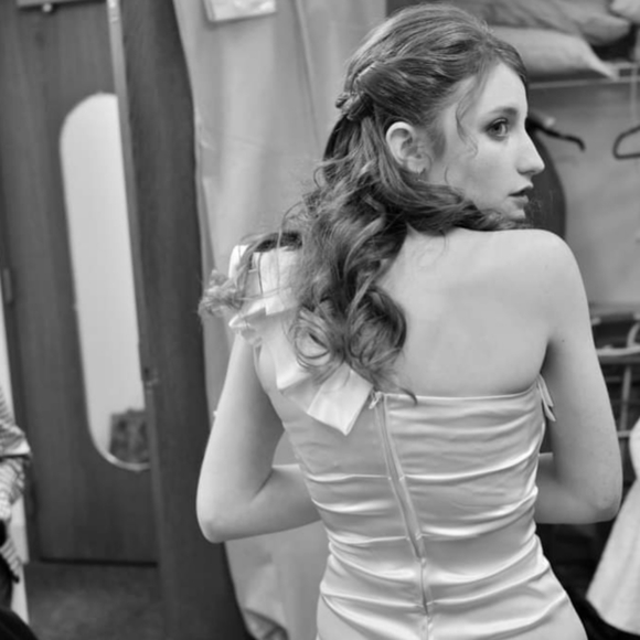 B. Darlin Satin Bodycon One Shoulder Ruffle Mini Dress - Picture 2 of 4